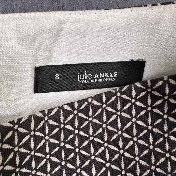 Ann Taylor Loft Pants Womens 8 Julie Ankle Slim Fit Stretch Crop Geometric Patte - Picture 5 of 10